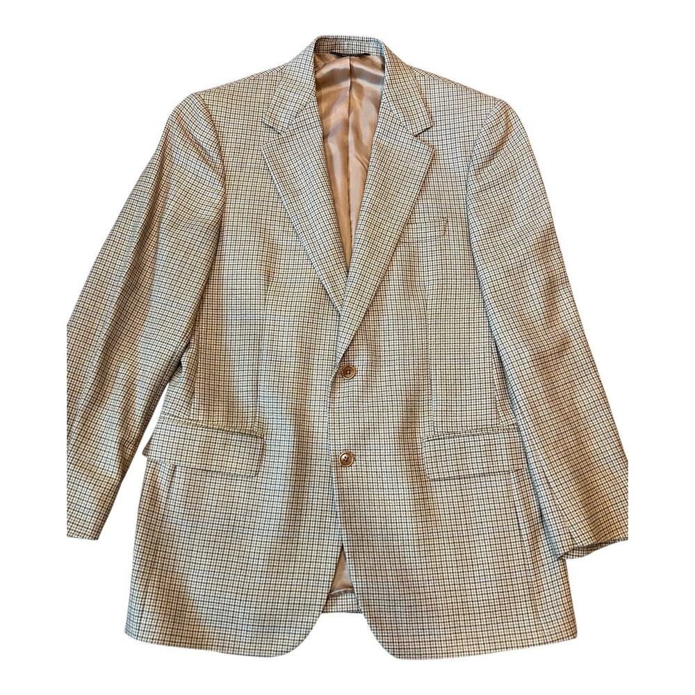 Brooks Brothers Made in Italy Houndstooth Tweed Wool 2Btn Blazer Jacket Sz. 39R